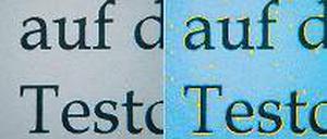 Unter UV-Licht wird die Signatur der meisten Kopierer sichtbar