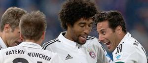 Und am Ende jubeln die Bayern. Claudio Pizarro (rechts) feiert sein Tor zum 4:0 für die Münchner.