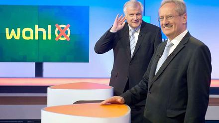 Seehofer und Ude im Fernsehstudio
