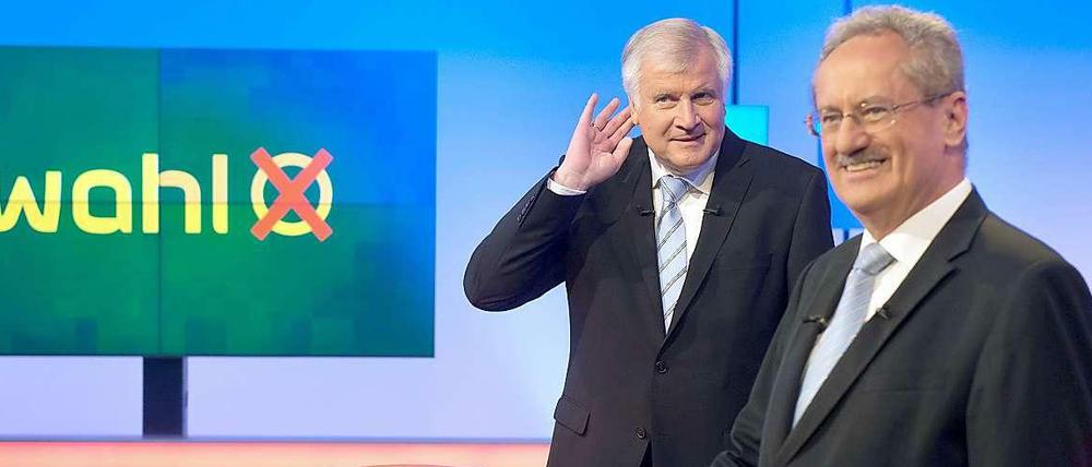 Seehofer und Ude im Fernsehstudio