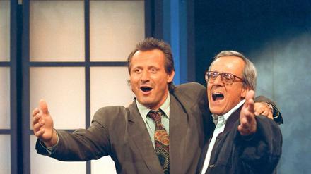 Früher war alles witziger: Kabarettist Dieter Hildebrandt mit dem Liedermacher Konstantin Wecker (links).