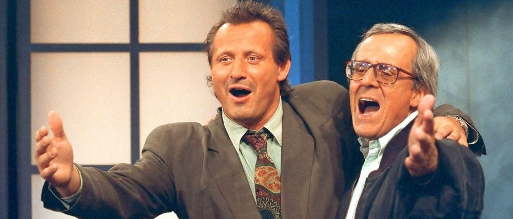 Früher war alles witziger: Kabarettist Dieter Hildebrandt mit dem Liedermacher Konstantin Wecker (links).