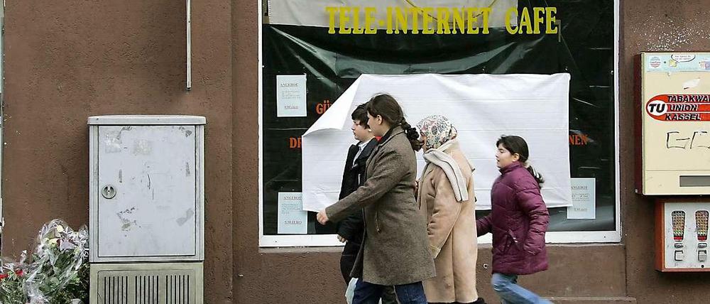 Blick auf das Internet-Café in Kassel, in dem die NSU-Terroristen 2006 den Betreiber Halit Yozgat erschossen.