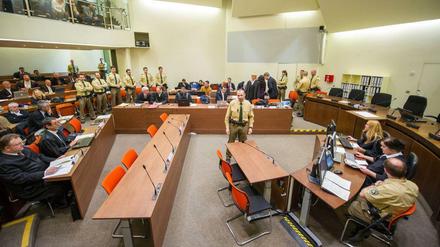 Der Saal 101 des Münchener Justizgebäudes.