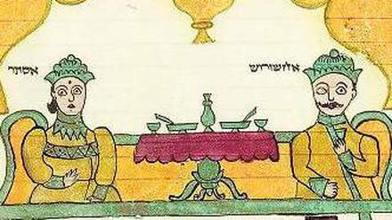 Die Geschichte eines verhinderten Völkermords: Detail aus der Estherrolle (um 1900, Indien).