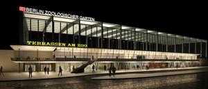 So soll der Bahnhof Zoo einmal aussehen: Gut zu erkennen sind die Terrassen am Zoo mit dem Freiluftbereich.