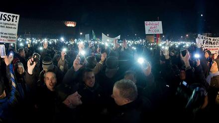 "Pegida"-Demonstration in Dresden.