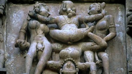 Kamasutra-Darstellung in Madhya Pradesh.