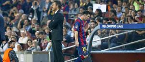 Haben sich offenbar nicht mehr viel zu sagen beim FC Barcelona: Trainer Luis Enrique und Superstar Lionel Messi.
