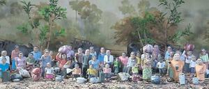 Familienaufstellung mit Tonfiguren. Szene aus Rithy Panhs 2013 entstandenem Film „The Missing Picture“. 