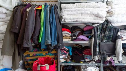 Notversorgung: Die Kleiderkammer in der Unterkunft in der Franklinstraße 27a.