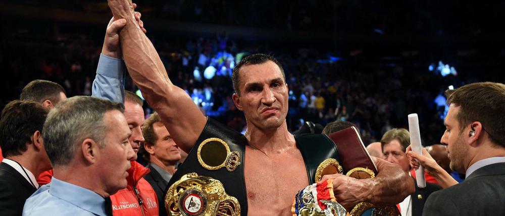 Boxweltmeister Wladimir Klitschko nach seinem Sieg gegen Bryant Jennings in New York