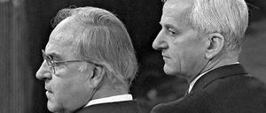 Helmut Kohl und Richard von Weizsäcker 1984 in der Bonner Beethovenhalle. 