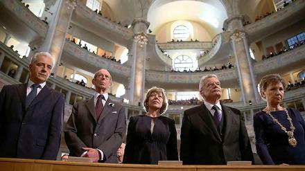 Bundespräsident Joachim Gauck am Freitag in der Frauenkirche in Dresden.
