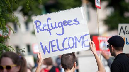 In Berlin wird am Wochenende auch für Flüchtlings-Rechte protestiert.
