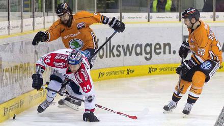 Ins Straucheln geraten. Die Eisbären (im Bild André Rankel) rutschen in der Tabelle nach vier Niederlagen in Folge ab. 