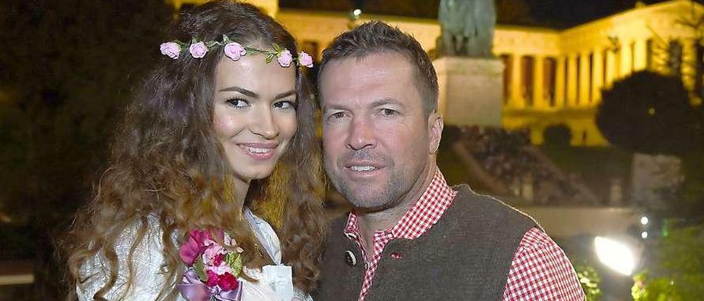 Lothar Matthäus mit der russischen Soziologin Anastasia.