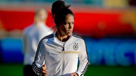 Die Stürmerin Celia Sasic (26, geborene Okoyino da Mbabi) hat in bislang 97 Länderspielen 53 Tore erzielt.