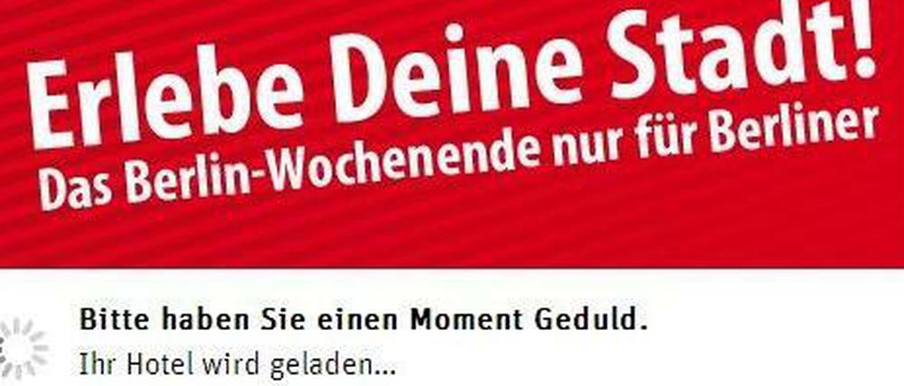 Geduldsspiel. Diese Meldung sahen viele Berliner nach dem Start der Aktion im Netz.
