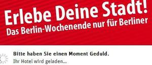 Geduldsspiel. Diese Meldung sahen viele Berliner nach dem Start der Aktion im Netz.