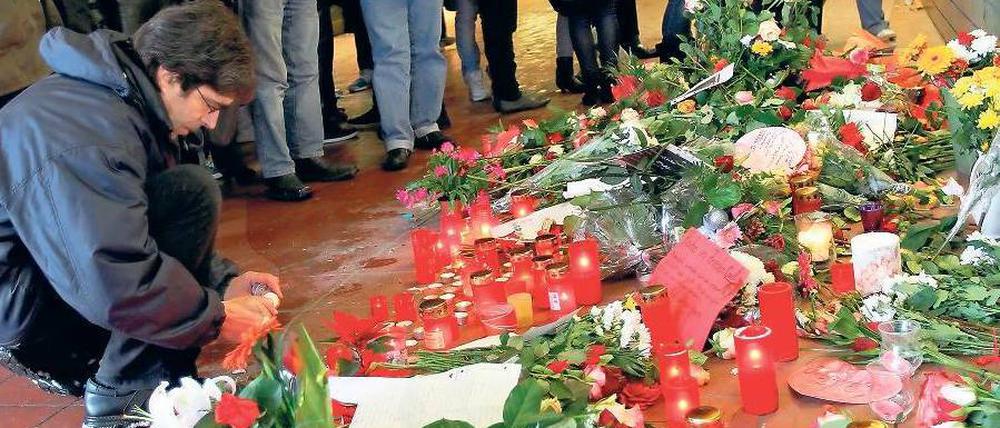 Trauer am U-Bahnhof Wittenau.
