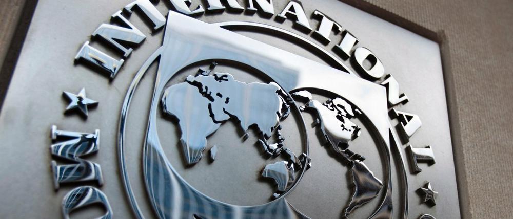 Das Logo des Internationale Währungsfonds an dessen Hauptsitz.