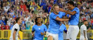Der Ex-Dortmunder Erling Haaland sorgte bei seinem Debüt für Manchester City für den einzigen Treffer.