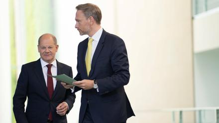 Bundeskanzler Olaf Scholz und Finanzministers Christian Lindner