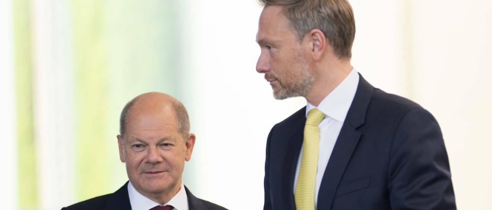 Bundeskanzler Olaf Scholz und Finanzministers Christian Lindner