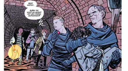 Toughe Kids: Eine Szene aus „Paper Girls“.
