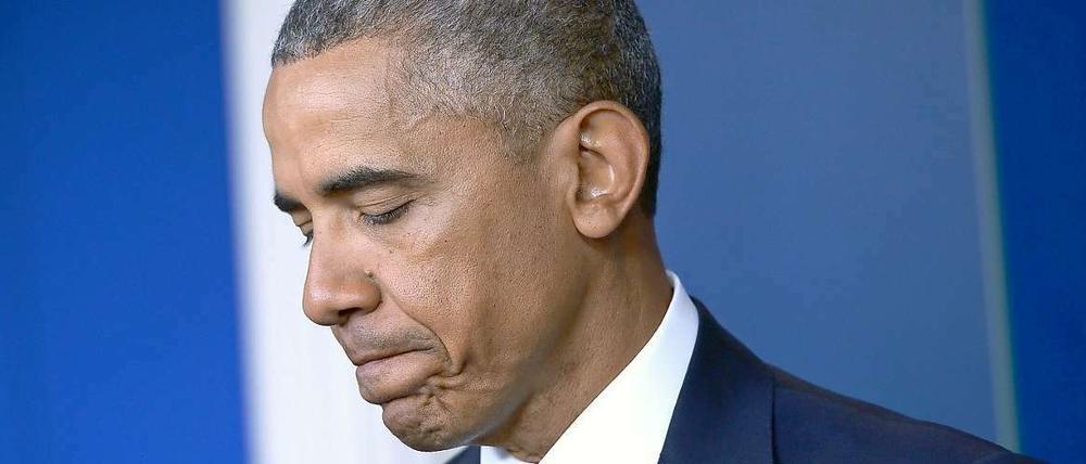 US-Präsident Barack Obama am Donnerstag während seiner Pressekonferenz im Weißen Haus.