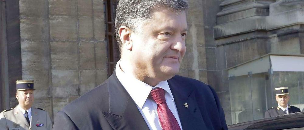 Auf der Suche nach Hilfe im Westen. Der ukrainische Staatschef Poroschenko war am vergangenen Mittwoch zu Besuch in Paris.