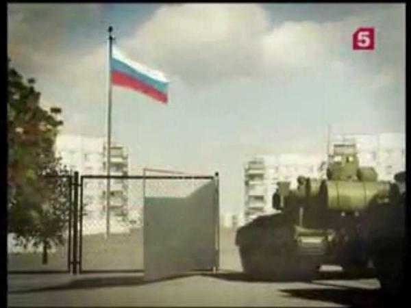 Einmarsch auf "Kanal 5": Die Fernsehmacher scheinen es lustig zu finden, wenn sie die russische Flagge in Berlin hissen können.