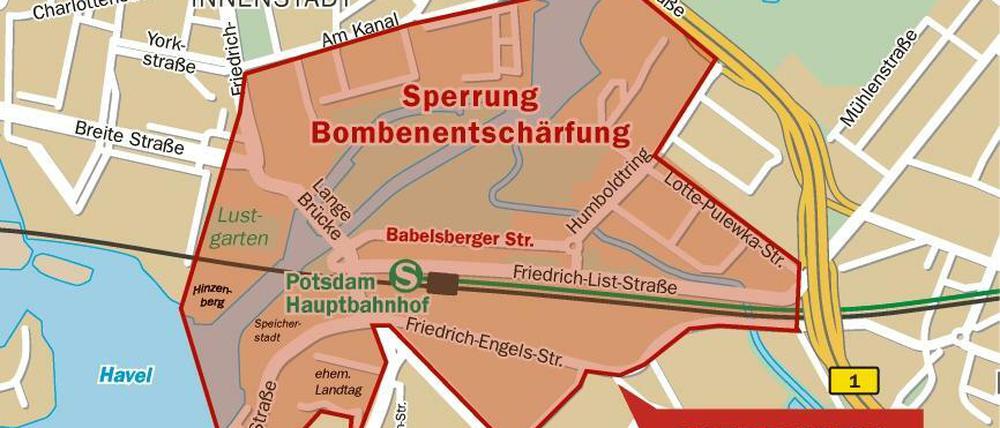 In diesem Gebiet muss die Innenstadt gesperrt werden.