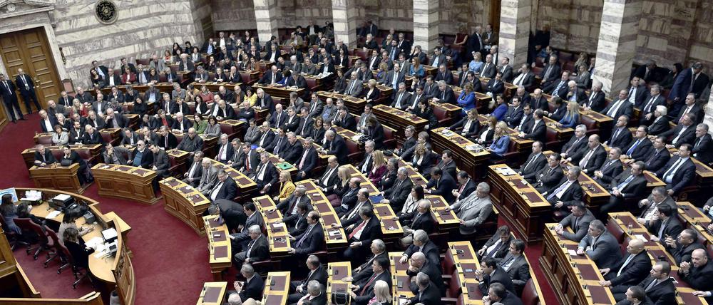 Hängepartie im griechischen Parlament.