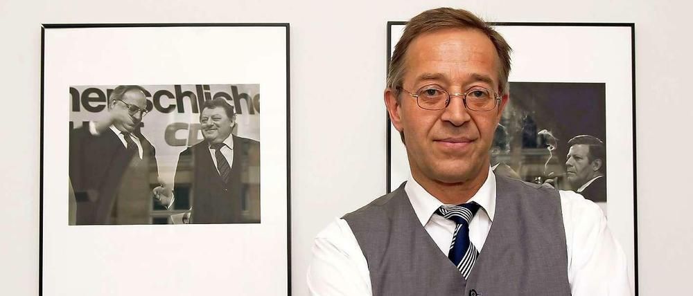 Hauptstadtkorrespondent Günter Bannas in seinem Berliner Büro.