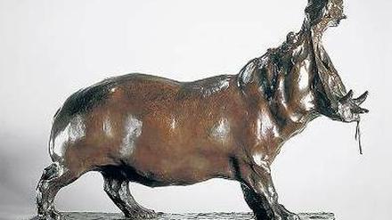 Gähnendes Nilpferd. Bronze, 1905. 