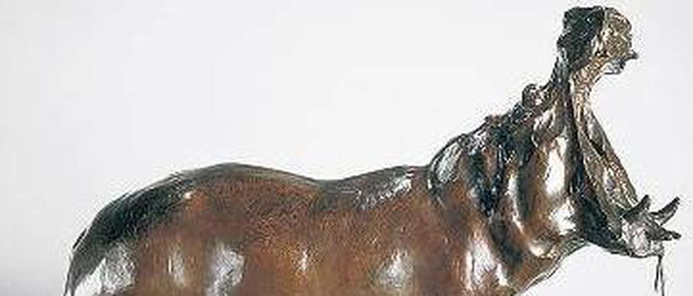 Gähnendes Nilpferd. Bronze, 1905. 