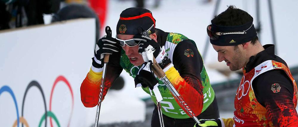 Tim Tscharnke und Hannes Dotzler bleibt am Ende nur Rang sieben - damit schien eine Medaille schon sicher.