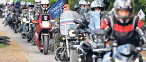 Die "Nachtwölfe" starteten am 27. April mit ihren Motorrädern in Moskau, um zum Gedenktag am 9. Mai in Berlin zu sein.