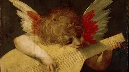Der musizierende Engel (um 1522) stammt von Giovanni Battista di Jacopo, genannt Rosso Fiorentino. Das Bild hängt in den Uffizien in Florenz. 