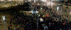 Es werden weniger. Pegida-Amhänger am 23. März 2015 in Dresden.