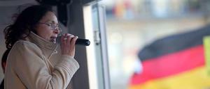 Die ehemalige AfD-Funktionärin Tatjana Festerling Ende Mai bei einer Pegida-Kundgebung in Dresden