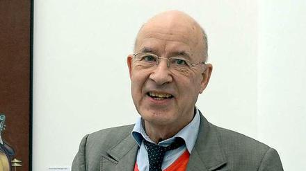 Konrad Klapheck 2013 bei seiner Retrospektive im Düsseldorfer Museum Kunstpalast.