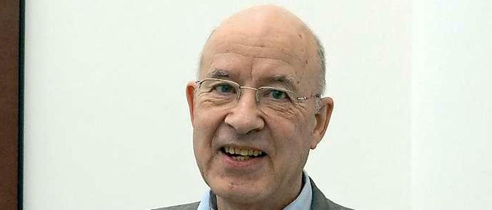 Konrad Klapheck 2013 bei seiner Retrospektive im Düsseldorfer Museum Kunstpalast.