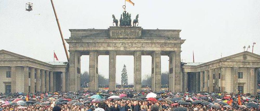 Das Gedränge war groß bei der Öffnung des Brandenburger Tores.