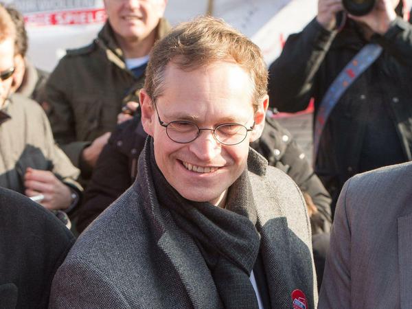 Michael Müller, der Regierende Bürgermeister von Berlin, während der Olympia-Kampagne.