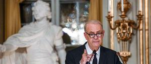 Patrick Modiano am Sonntag während seiner Nobelpreisrede in Stockholm