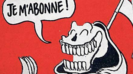 "Ich schließe jetzt ein Abo ab", sagt der Tod in einer der Karikaturen von Catherine im neuen Heft.