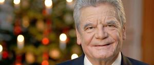 Bundespräsident Joachim Gauck bei seiner Weihnachtsansprache 2014.